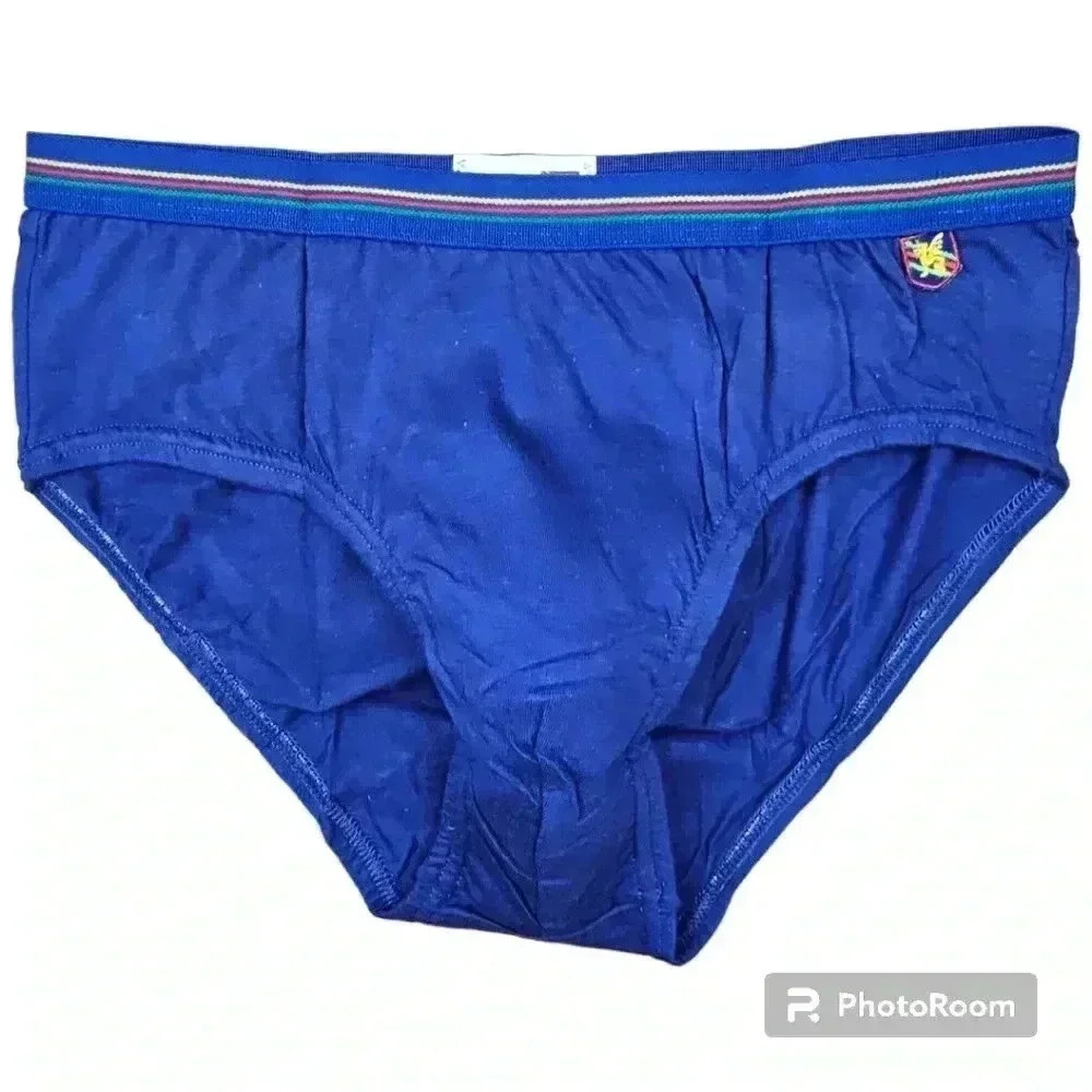 80s Made in the USA mens hip brief by Spring City Knitting Co. royal blue Medium